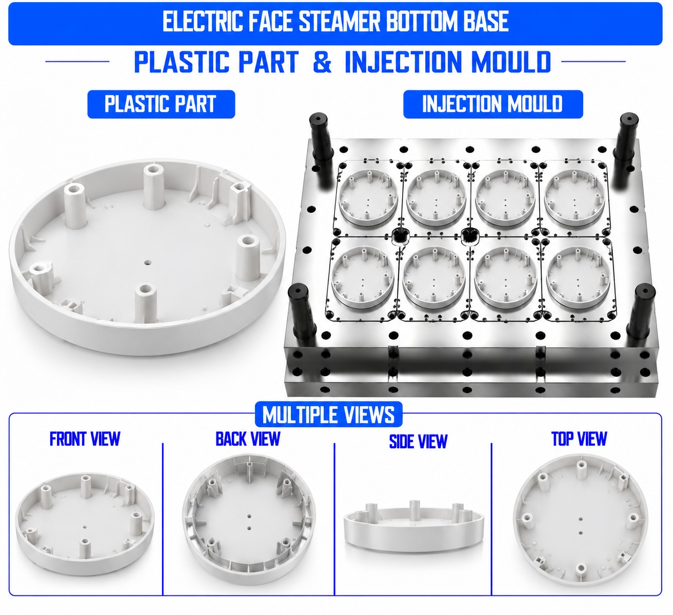 Electric Face Steamer Plastic Bottom Base Mould and Moulding Service